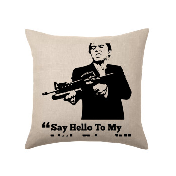 Scarface, Μαξιλάρι καναπέ ΛΙΝΟ 40x40cm περιέχεται το  γέμισμα