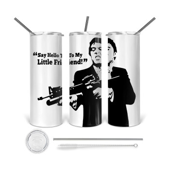 Scarface, 360 Eco friendly stainless steel tumbler 600ml, with metal straw & cleaning brush