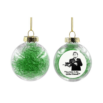 Scarface, Χριστουγεννιάτικη μπάλα δένδρου διάφανη με πράσινο γέμισμα 8cm
