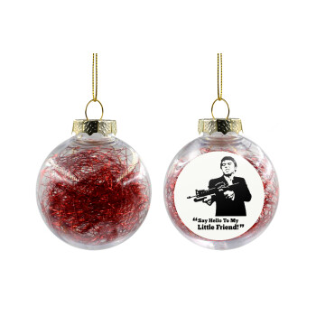 Scarface, Χριστουγεννιάτικη μπάλα δένδρου διάφανη με κόκκινο γέμισμα 8cm