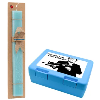 Scarface, Easter Set, children's snack container BLUE & Easter aromatic flat candle (30cm) (TURQUOISE)