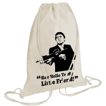 Scarface, Backpack bag GYMBAG natural (28x40cm)
