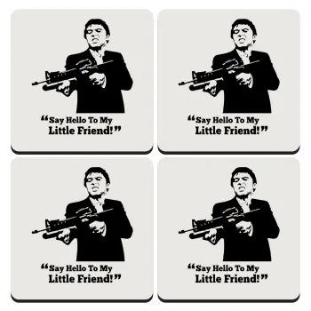 Scarface, ΣΕΤ 4 Σουβέρ ξύλινα τετράγωνα (9cm)