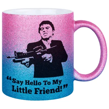 Scarface, Κούπα Χρυσή/Μπλε Glitter, κεραμική, 330ml