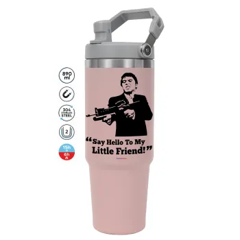 Scarface, Pink color, 890ml (30oz) stainless Steel Tumbler with Handle