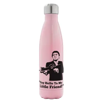 Scarface, Metal mug thermos Pink Iridiscent (Stainless steel), double wall, 500ml