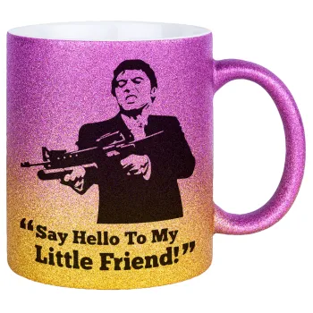 Scarface, Κούπα Χρυσή/Ροζ Glitter, κεραμική, 330ml