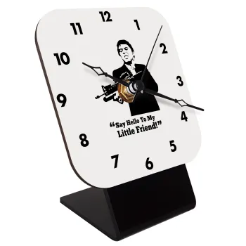 Scarface, Επιτραπέζιο ρολόι ξύλινο με δείκτες (10cm)