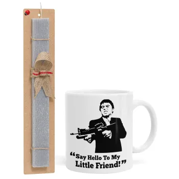 Scarface, Easter Set, Ceramic Cup (330ml) & Easter aromatic flat candle (30cm) (GRAY)