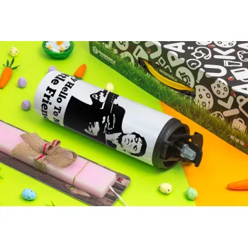 Scarface, Easter candle,Travel Tumbler 2 Lids, with metal straw & cleaning brush & aromatic flat candle (30cm) (PINK)