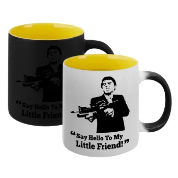 Scarface, Κούπα Μαγική εσωτερικό κίτρινη, κεραμική 330ml που αλλάζει χρώμα με το ζεστό ρόφημα