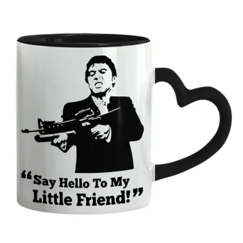 Scarface, Κούπα καρδιά χερούλι μαύρη, κεραμική, 330ml