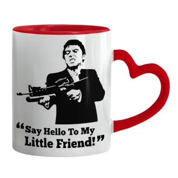 Scarface, Κούπα καρδιά χερούλι κόκκινη, κεραμική, 330ml