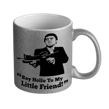 Scarface, Κούπα Ασημένια Glitter που γυαλίζει, κεραμική, 330ml