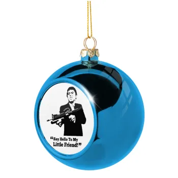 Scarface, Blue Christmas tree ball ornament 8cm
