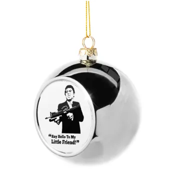 Scarface, Silver 8cm Christmas tree ball ornament