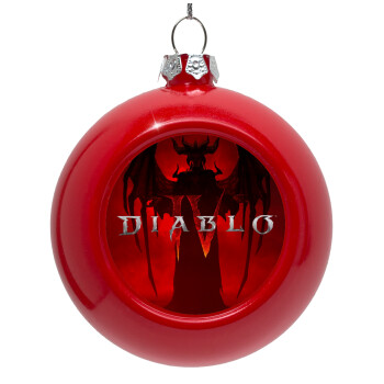Diablo iv, Red Christmas tree ornament bauble 8cm
