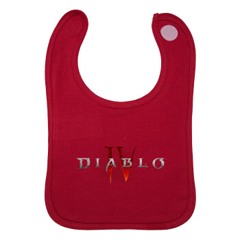Diablo iv, Σαλιάρα με Σκρατς Κόκκινη 100% Organic Cotton (0-18 months)