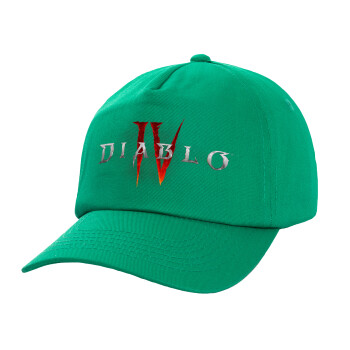 Diablo iv, Καπέλο παιδικό Baseball, 100% Βαμβακερό,  Πράσινο