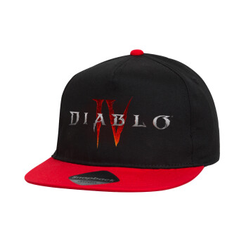 Diablo iv, Καπέλο παιδικό snapback, 100% Βαμβακερό, Μαύρο/Κόκκινο