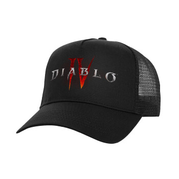 Diablo iv, Καπέλο Structured Trucker, Μαύρο, 100% βαμβακερό