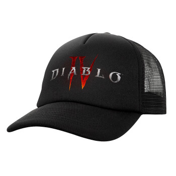 Diablo iv, Καπέλο Ενηλίκων Soft Trucker με Δίχτυ Μαύρο (POLYESTER, ΕΝΗΛΙΚΩΝ, UNISEX, ONE SIZE)