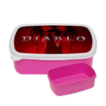 Diablo iv, ΡΟΖ παιδικό δοχείο φαγητού (lunchbox) πλαστικό (BPA-FREE) Lunch Βox M18 x Π13 x Υ6cm