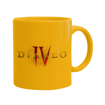 Diablo iv, Ceramic coffee mug yellow, 330ml (1pcs)