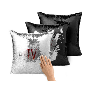 Diablo iv, Μαξιλάρι καναπέ Μαγικό Μαύρο με πούλιες 40x40cm περιέχεται το γέμισμα