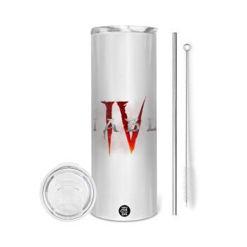 Diablo iv, Eco friendly stainless steel tumbler 600ml, with metal straw & cleaning brush