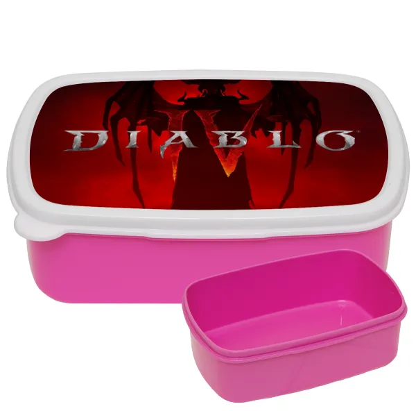 Diablo iv — PINK kids' plastic lunch box (BPA-free), L18 x W13 x H6cm