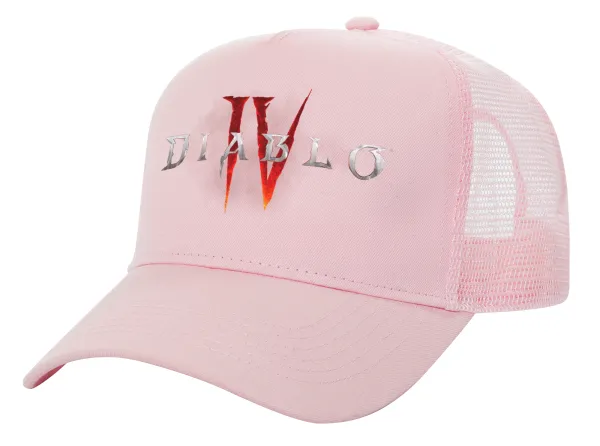 Diablo iv — Καπέλο Παιδικό Structured Trucker, με Δίχτυ, ΡΟΖ (100% ΒΑΜΒΑΚΕΡΟ, ΠΑΙΔΙΚΟ, UNISEX, ONE SIZE)
