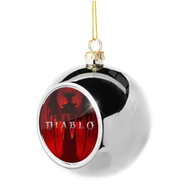 Diablo iv — Στολίδι Χριστουγεννιάτικη μπάλα δένδρου Ασημένια 8cm