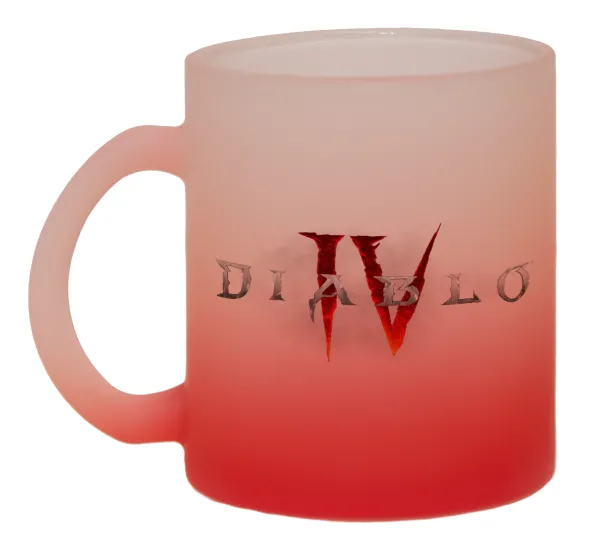 Diablo iv — Two-tone glass mug with matte red base, 330ml