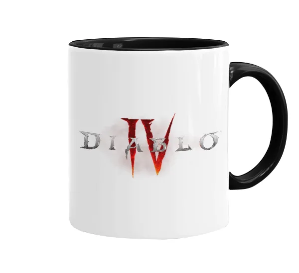 Diablo iv — Κούπα χρωματιστή μαύρη, κεραμική, 330ml