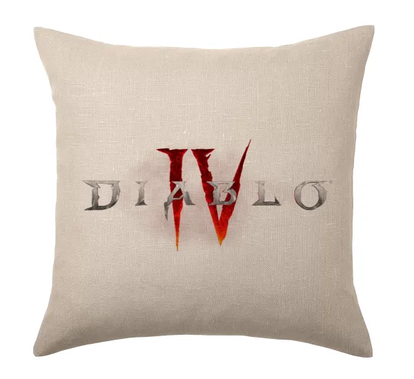 Diablo iv — Linen sofa cushion, 40x40cm, filling included