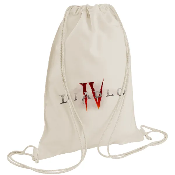 Diablo iv — Backpack bag GYMBAG natural (28x40cm)
