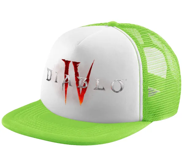 Diablo iv — Child's Soft Trucker Hat with Green/White Mesh (POLYESTER, CHILDREN'S, ONE SIZE)
