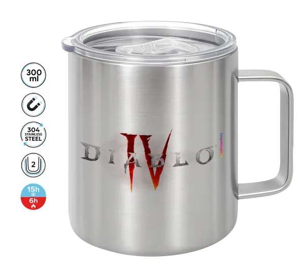 Diablo iv — Κούπα Ανοξείδωτη διπλού τοιχώματος 300ml με καπάκι διατήρησης θερμοκρασίας