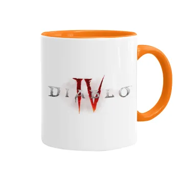 Diablo iv, Κούπα χρωματιστή πορτοκαλί, κεραμική, 330ml