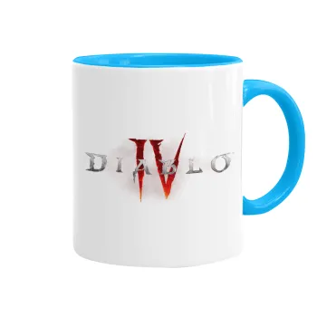 Diablo iv, Mug colored light blue, ceramic, 330ml