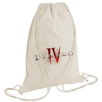 Diablo iv, Backpack bag GYMBAG natural (28x40cm)