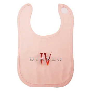 Diablo iv, Σαλιάρα με Σκρατς ΡΟΖ 100% Organic Cotton (0-18 months)