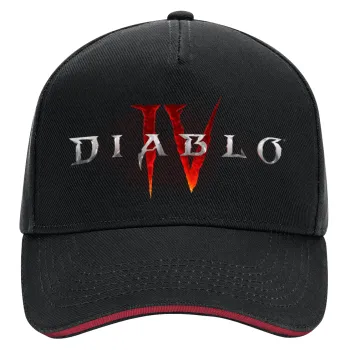 Diablo iv — DRILL Adult Ultimate Hat BLACK/RED, (100% COTTON, ADULT, UNISEX, ONE SIZE)