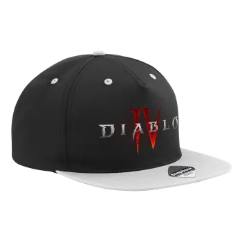 Diablo iv, Καπέλο Ενηλίκων Flat Snapback Μαύρο/Γκρι, (100% ΒΑΜΒΑΚΕΡΟ TWILL, ΕΝΗΛΙΚΩΝ, UNISEX, ONE SIZE)