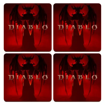 Diablo iv, ΣΕΤ x4 Σουβέρ ξύλινα τετράγωνα plywood (9cm)