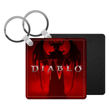 Diablo iv, Μπρελόκ Δερματίνη, τετράγωνο ΜΑΥΡΟ (5x5cm)