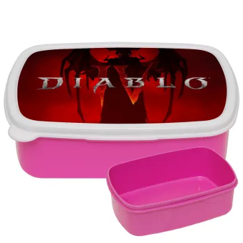 Diablo iv, ΡΟΖ παιδικό δοχείο φαγητού (lunchbox) πλαστικό (BPA-FREE) Lunch Βox M18 x Π13 x Υ6cm