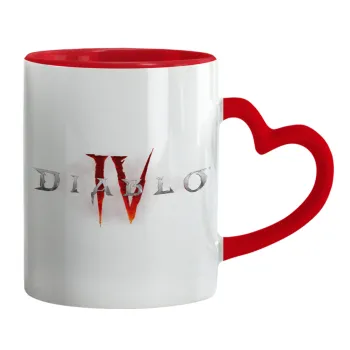 Diablo iv, Κούπα καρδιά χερούλι κόκκινη, κεραμική, 330ml