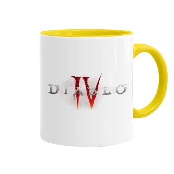 Diablo iv, Κούπα χρωματιστή κίτρινη, κεραμική, 330ml